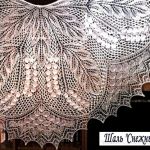 Ажурная шаль спицами