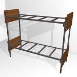 Кровать металлическая двухъярусная со спинками ЛДСП