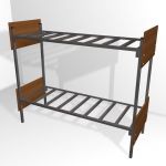 Кровать металлическая двухъярусная со спинками ЛДСП