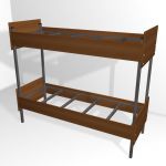 Кровать металлическая двухъярусная со спинками ЛДСП