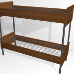 Кровать металлическая двухъярусная со спинками ЛДСП