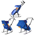 Санки-коляска Скользяшки с 4 колёсиками Герда Скандинавский узор новые