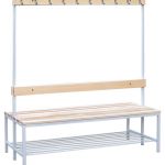 Скамейки для раздевалок, скамейки для гардеробных, скамейки с полками и крючками металлические
