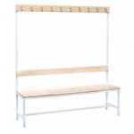 Скамейки для раздевалок, скамейки для гардеробных, скамейки с полками и крючками металлические