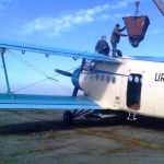 Разбрасывание минеральных удобрений сельхозавиацией ми-2, ан-2